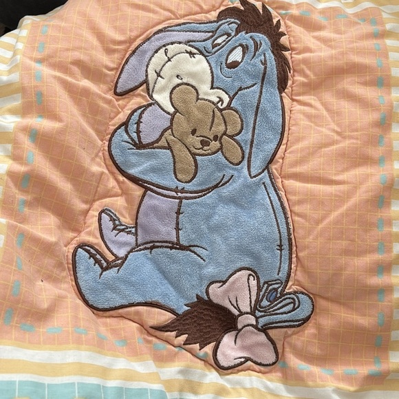 VTG Disney Baby Comforter Winnie The Pooh, Eeyore,Tigger, Piglet 41"X31" Pastel - Picture 5 of 7